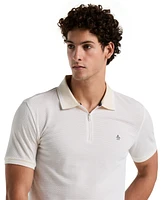 Original Penguin Men's Quarter-Zip Jacquard Polo Shirt