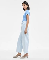 Hugo Women's Floral High-Rise Tapered Ankle Jeans