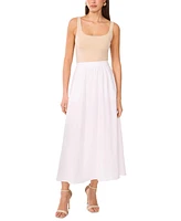 Vince Camuto Women's A-Line Linen-Blend Midi Skirt