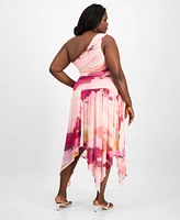 Bar Iii Trendy Plus Asymmetrical One-Shoulder Dress, Exclusively at Macy's