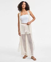 Bar Iii Womens Crochet Vest Tube Top Pants Exclusively At Macys