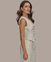Donna Karan New York Women's Pinstriped Vest, Regular & Petite