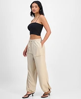 Bar Iii Women's Split-Hem Drawstring Pants, Exclusively at Macy's