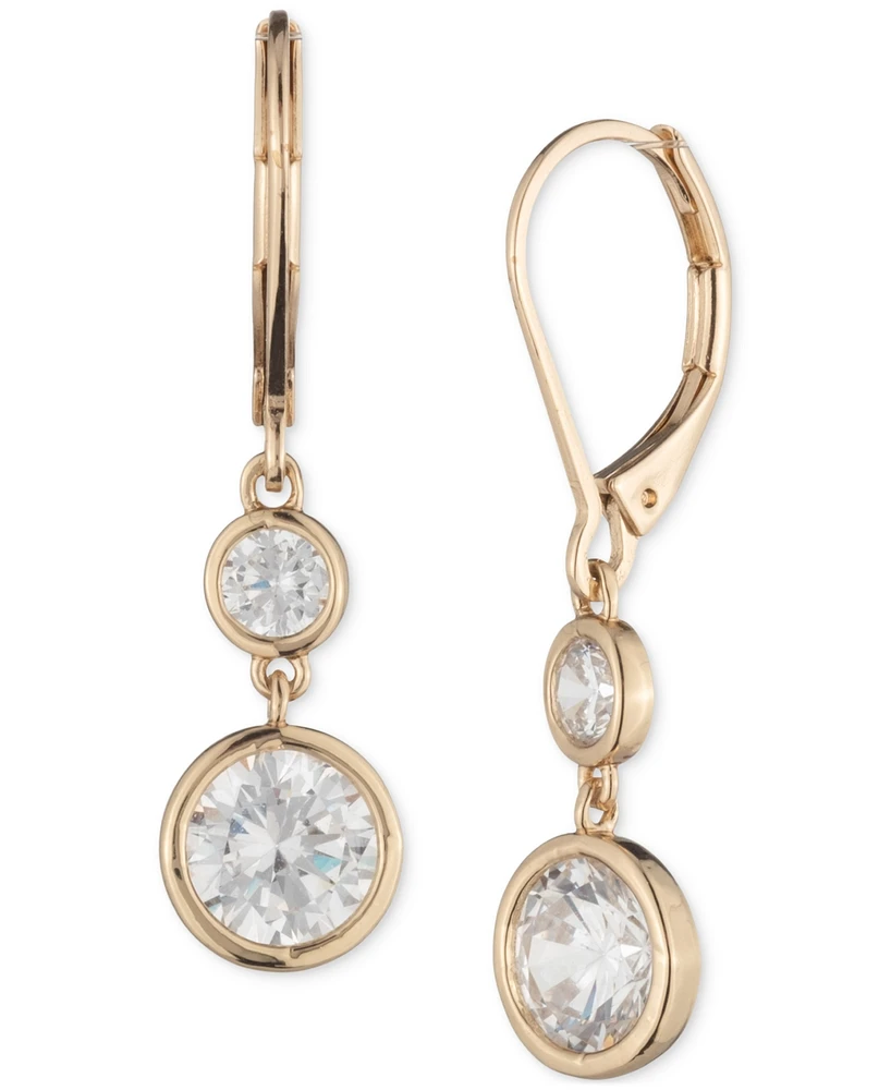 Lauren Ralph Cubic Zirconia Double Drop Earrings