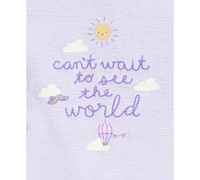 Carter's Baby Girls Cotton Balloons-Print Little Cardigan, Bodysuit & Pants, 3 Piece Set