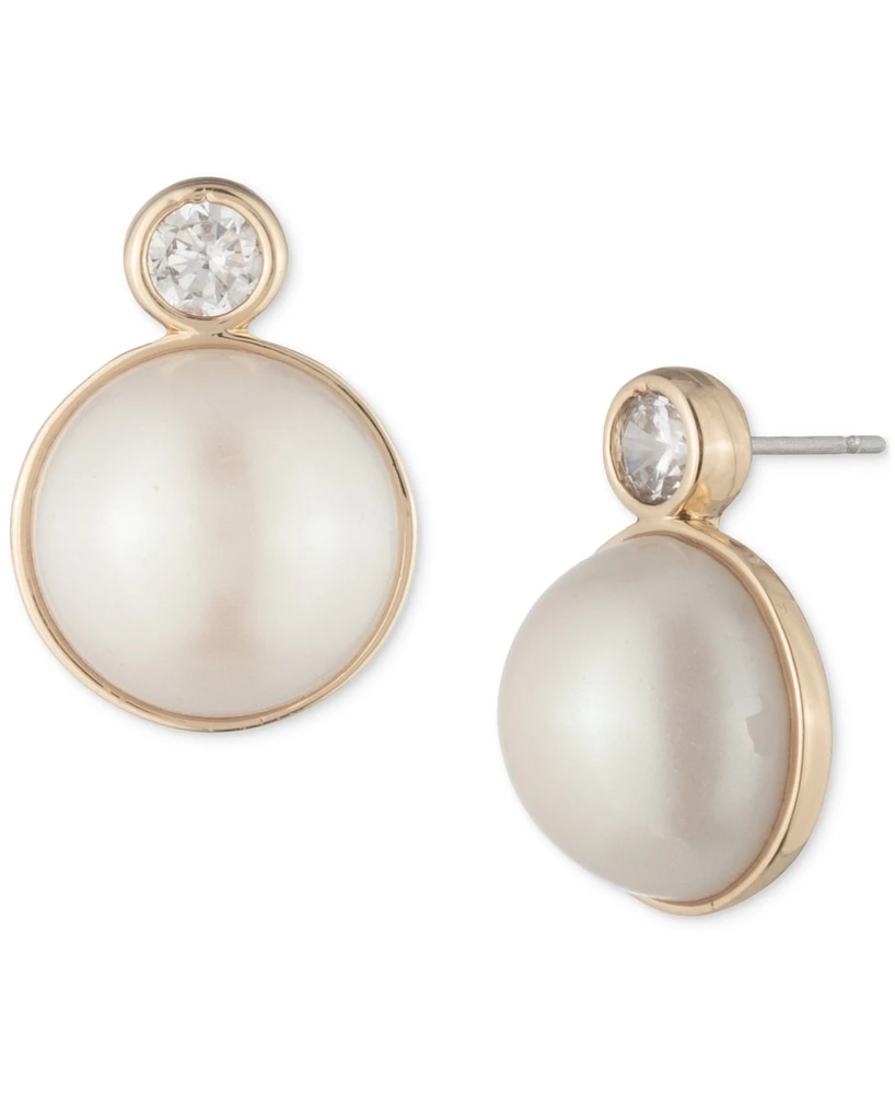 Lauren Ralph Lauren Gold-Tone Imitation Pearl Stud Earrings