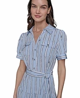 Karl Lagerfeld Paris Women's Striped Shirtdress