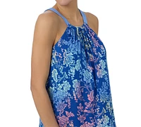 Ellen Tracy Women's Printed Halter Midi Nightgown