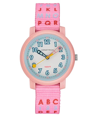 Armitron Kid's Quartz Jumpstart Pink Nylon Watch, 32mm