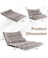 Adjustable Floor Sofa Bed with 2 Lumbar Pillows