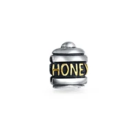 Bling Jewelry Sweet Honey Jar Charm Bead 14K Gold Plated Sterling Silver European Bracelet
