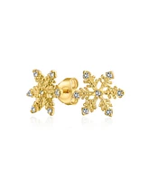 Bling Jewelry Petite Holiday Cz Stud Earrings: Snowflake Design with Cubic Zirconia Accents