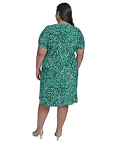 Tommy Hilfiger Plus Tidal Flower Short-Sleeve Dress