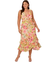 Aidan by Adrianna Papell Plus Ruffle-Trim Sleeveless Dress