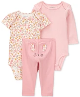 Carter's Baby Girls 3-Pc. Cotton Floral Mouse Little Character Set