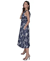 Karl Lagerfeld Paris Women's Floral-Print Pleated Midi Dress