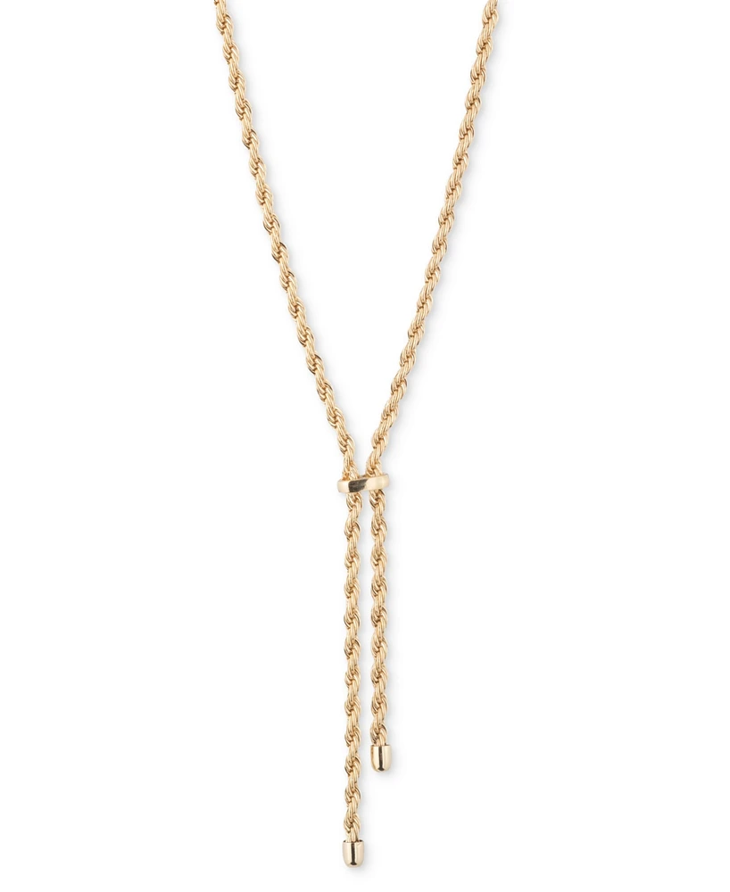 Lauren Ralph Lauren Gold-Tone Rope Chain Lariat Necklace, 16" + 3" extender