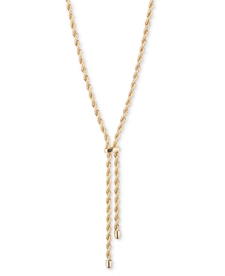 Lauren Ralph Lauren Gold-Tone Rope Chain Lariat Necklace, 16" + 3" extender
