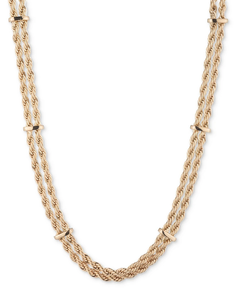 Lauren Ralph Lauren Gold-Tone Double Rope Chain 16" Collar Necklace