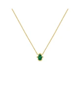 Honest & Bright Malachite Hamsa Gold Necklace