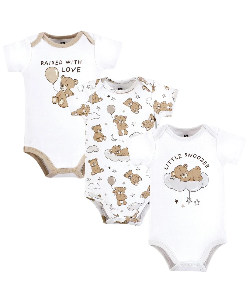 Hudson Baby Boys Cotton Bodysuits, Dreamy Teddy, 9-12 Months