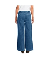 Lands' End Women's Lightweight Denim Mid Rise Pleated Slouchy Jeans