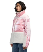 Scotch & Soda Women's Selma Short Boxy Puffer With Stand Collar