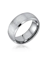 Bling Jewelry Religious Ichthys Jesus Fish Catholic Cross Couples Titanium Band Rings Matte Silver Tone