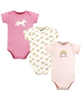 Hudson Baby Baby Girls Hudson Cotton Bodysuits, Dreamer Rainbow