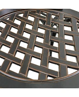 Outdoor Bistro Chairs Set of 2, Cast Aluminum Patio Dining Chairs, Bronze