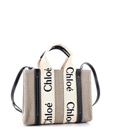 Pre-Owned Chloe Small Woody Tote Canvas with Leather