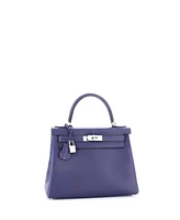 Pre-Owned Hermes Kelly 28 Handbag Verso Evercolor with Palladium Hardware