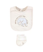 Hudson Baby Cotton Bib and Sock Set, Little Peanut, One Size