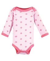 Luvable Friends Baby Girls Preemie Long Sleeve Bodysuits 3pk, Foxy, Preemie