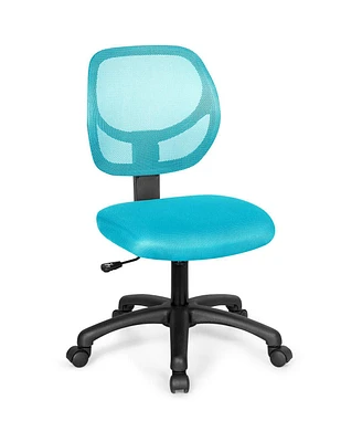 Low-back Computer Task Chair with Adjustable Height and Swivel Casters