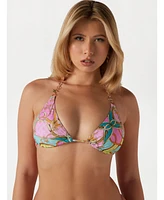 Guess Women's Eco Printed Triangle Bikini Top