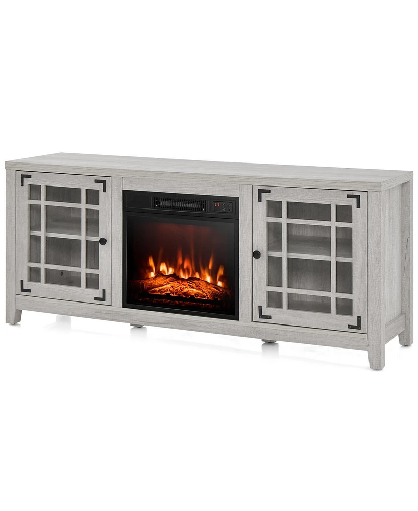 58 Inch Fireplace Tv Stand with Adjustable Shelves for TVs up to 65 Inch