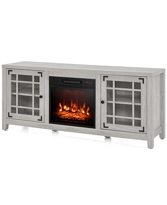 58 Inch Fireplace Tv Stand with Adjustable Shelves for TVs up to 65 Inch