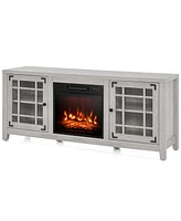 58 Inch Fireplace Tv Stand with Adjustable Shelves for TVs up to 65 Inch
