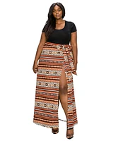 L I V D Plus Ari Wrap Maxi Skirt