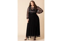 Kiyonna Plus Eternal Embroidered Bodice Evening Gown