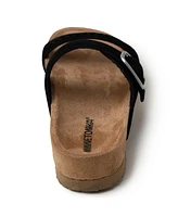 Minnetonka Women's Gideon Suede 2-Strap Buckle Sandals