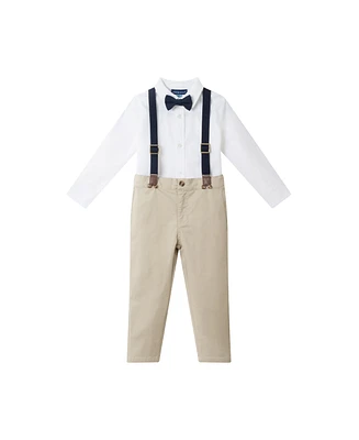 Andy & Evan Toddler Boys Toddler/Child White Buttondown Bowtie and Suspenders Set