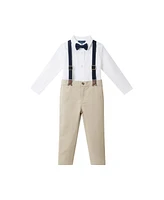 Andy & Evan Toddler Boys Toddler/Child White Buttondown Bowtie and Suspenders Set