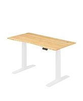 Flexispot E7-commercial W Electric Adjustable Standing Desk, Curved Bamboo Top