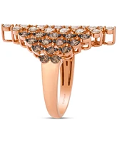 Le Vian Chocolate Ombre Diamond Openwork Cluster Statement Ring (2 ct. t.w.) in 14k Rose Gold