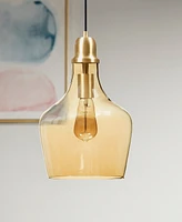 Ink+Ivy 9" Auburn Bell Shaped Hanging Glass Pendant Light