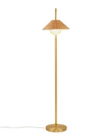 Ink+Ivy 66" Laguna Rattan Weave Shade Iron Floor Lamp