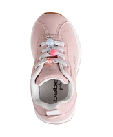 Bebe Toddler Girls Lace Charms Metallic Logo Shoe