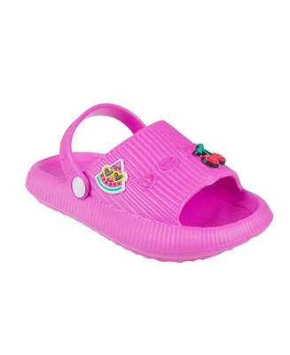 Bebe Toddler Girls Logo and Charms Slide Sandals